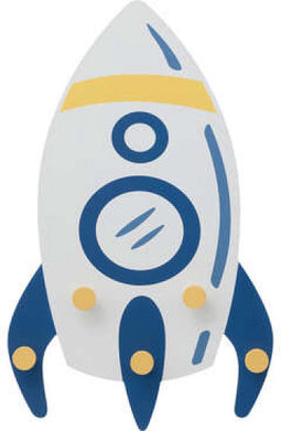 Atmosphera Kids Raket kapstok met 3 haken - Ruimte - Blauw