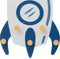 Atmosphera Kids Raket kapstok met 3 haken - Ruimte - Blauw