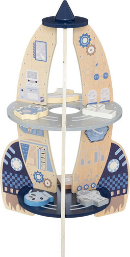 Atmosphera Kids Ruimteraket houten speelgoed - 42x42x60cm - Multi