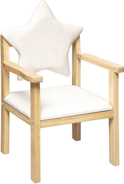 Atmosphera Kids Ster kinderstoel 40x33,5x63cm - Wit met houten poten