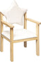 Atmosphera Kids Ster kinderstoel 40x33,5x63cm - Wit met houten poten