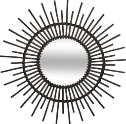 Atmosphera Kids wandspiegel rotan zwart - Dia 76 cm - Spiegel