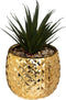 Atmosphera kunstplant ananas met gouden pot OF witte pot OF zwarte pot - H21 cm - Plant - Klein kamerplantje