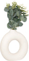 Atmosphera Kunstplant eucalyptus met keramieken vaas - 20x7x37cm - Wit