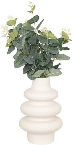 Atmosphera Kunstplant eucalyptus met keramieken vaas - 20x7x37cm - Wit