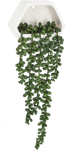 Atmosphera Kunstplant - Hangplant met pot - 14x6x12cm - Groen