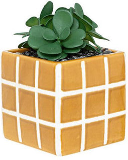 Atmosphera Kunstplant keramische pot - 10x10xH17cm