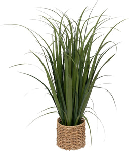 Atmosphera Kunstplant Linnen bos met pot - Ø96xH122cm - Groen