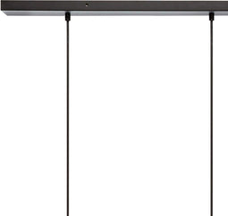 Atmosphera lamp met 4 pendels van hout - Pendellamp zwart en hout lengte 80 cm