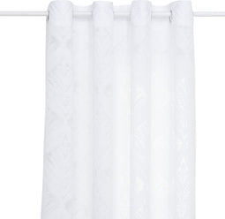 Atmosphera Lazi Transparant Gordijn 140x240cm - Gordijnen kant en klaar met haakjes ringen - Wit