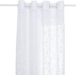 Atmosphera Lazi Transparant Gordijn 140x240cm - Gordijnen kant en klaar met haakjes ringen - Wit