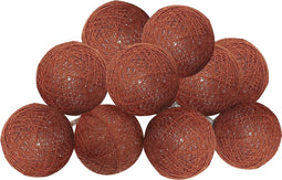 Atmosphera LED Feestverlichting - Batterijen niet inbegrepen - 10 ballen - o6cm - Terracotta