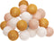 Atmosphera LED Feestverlichting Folk balletjes oker wit en roze - Lichtslingers katoen - Cotton ball - 20 Ballen - Dia 6 cm - Guirlande