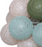 Atmosphera LED Feestverlichting Land balletjes groen / roze / blauw - Lichtslingers katoen - Cotton ball - 10 Ballen - Dia 6 cm - Guirlande
