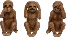 Atmosphera Luiaard Horen, zien en zwijgen - Set van 3 stuks - Bruin