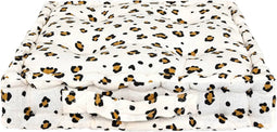 Atmosphera Luipaard vloerkussen - 40x40xH8cm - Wit/Geel/Zwart