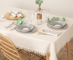 Atmosphera Maha tafelkleed - Katoen - 250 x 150 cm - Wit