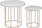 Atmosphera Marble bijzettafel set 2 - Goudkleurig en marmer - Salontafel