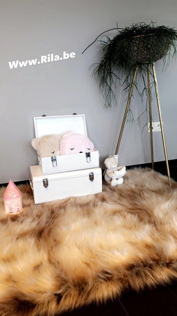 Atmosphera Metalen Koffers - S: 39x23x16cm/M: 47x28x19cm - Set van 2 - Wit