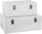 Atmosphera Metalen Koffers - S: 39x23x16cm/M: 47x28x19cm - Set van 2 - Wit