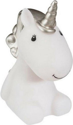 Atmosphera Nachtlampje LED - Unicorn - zilver - kunststof - 12 x 7 x 13.5 cm - kinderkamer
