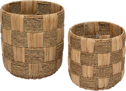 Atmosphera Nadi Jute manden - Set van 2 stuks - Ø28xH30cm - Bruin