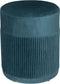 Atmosphera Nofy poef velvet - Blauw - H 38 CM