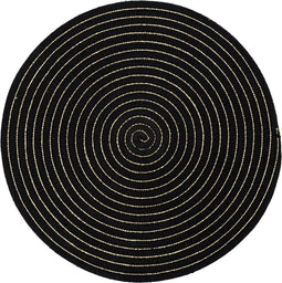 Atmosphera onderlegger set van 2 - Glanzend - Zwart - Placemat - D35 cm