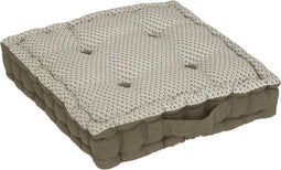 Atmosphera Otto Vloerkussen 40x40x8cm met handvat en 4 knopen - Kaki