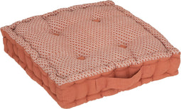 Atmosphera Otto Vloerkussen 40x40x8cm met handvat en 4 knopen - Terracotta