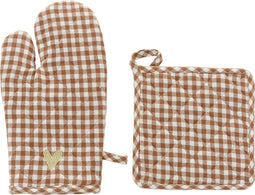 Atmosphera Ovenwant en Pannenlap geruit - The Floral Collection - Multi