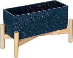 Atmosphera plantenbak blauw op pootjes - Bloempot - Aardewerk - L 38.5 cm