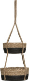 Atmosphera Plantenhanger Cuba Bruin/Zwart - Hangende mand - 2 lagen- Planten-houder / Hang-plant - Planten Accessoires - Hangmand Jute