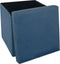 Atmosphera Poef/hocker/voetenbankje - opbergbox - blauw - PO/MDF - 38 x 38 x 38 cm - opvouwbaar