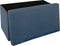 Atmosphera Poef/hocker/voetenbankje - opbergbox - blauw - PO/MDF - 76 x 38 x 38 cm - opvouwbaar