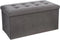 Atmosphera Poef/hocker/voetenbankje - opbergbox - zilvergrijs - PU/MDF - 76 x 38 x 38 cm - opvouwbaar