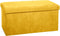 Atmosphera Poef/krukje/hocker Amber - Opvouwbare zit opslag box - fluweel Honinggeel - 76 x 38 x 38 cm - MDF/polyester - 120 liter inhoud