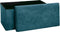 Atmosphera Poef/krukje/hocker Amber - Opvouwbare zit opslag box - fluweel zeeblauw - 76 x 38 x 38 cm - MDF/polyester - 120 liter inhoud
