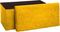 Atmosphera Poef/krukje/hocker Amber - Opvouwbare zit opslag box - fluweel Honinggeel - 76 x 38 x 38 cm - MDF/polyester - 120 liter inhoud
