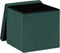 Atmosphera Poef/krukje/hocker Amber - Opvouwbare zit opslag box - fluweel smaragd groen - D38 x H38 cm - MDF/polyester