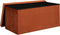 Atmosphera Poef/krukje/hocker Amber - Opvouwbare zit opslag box - fluweel Terracotta - 76 x 38 x 38 cm - MDF/polyester - 120 liter inhoud