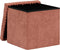 Atmosphera Poef/krukje/hocker Arabic - Opvouwbare zit opslag box - fluweel Steenrood - D38 x H38 cm - MDF/polyester
