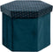 Atmosphera Poef/krukje/hocker Jiling - Opvouwbaar/opslag box 60L - Saffier blauw - D40 x H38 cm - MDF/polyester
