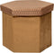 Atmosphera Poef/krukje/hocker Jiling - Opvouwbaar/opslag box 60L - Camel bruin - D40 x H38 cm - MDF/polyester