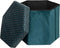 Atmosphera Poef/krukje/hocker Jiling - Opvouwbaar/opslag box 60L - Saffier blauw - D40 x H38 cm - MDF/polyester