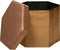 Atmosphera Poef/krukje/hocker Jiling - Opvouwbaar/opslag box 60L - Camel bruin - D40 x H38 cm - MDF/polyester