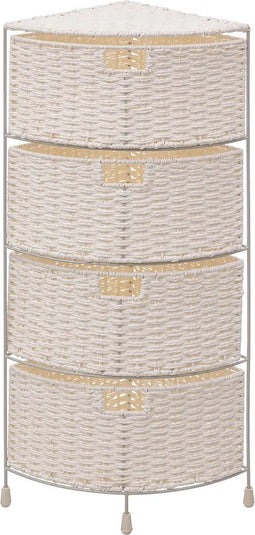 Atmosphera Rek - Badkamerrek - Hoek - 4 Lades - L35xD25xH70cm - Wit