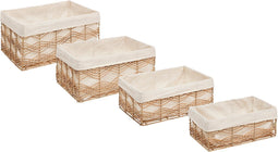 Atmosphera Rosy Stro manden set van 4 stuks - 33x23x48cm - Rotan