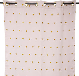 Atmosphera roze verduisterend gordijn met glitterhartjes patroon 140 x 260 cm - gordijn raambekleding kind - gordijnen kant en klaar met haakjes ringen -kinderkamer