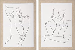 Atmosphera Set van 2 glazen frames body - Poster Print met Lijst - 50 x H70 cm